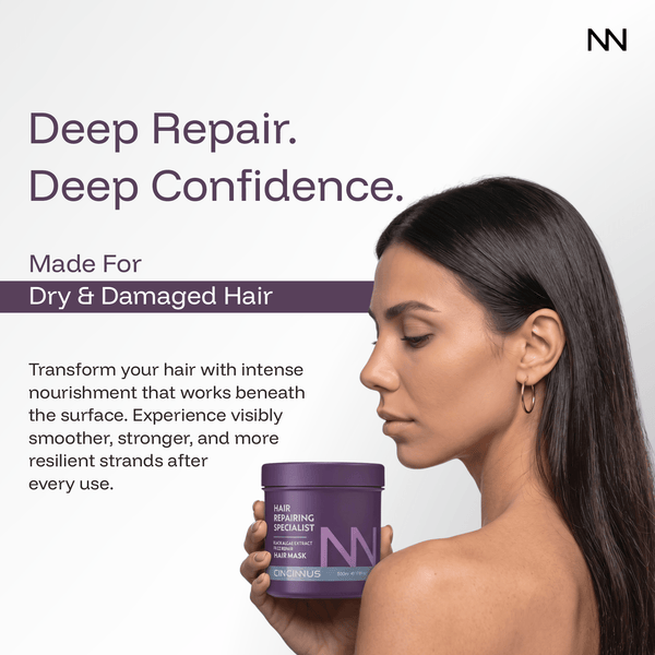 Frizz Repair Hair Mask | Black Algae Extract | Deep Conditioning & Anti-Frizz Hair Treatment | For Dry & Damaged Hair - CINCINNUS