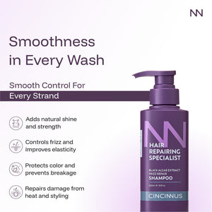 Frizz Repair Shampoo | Black Algae Extract | Smooth & Anti-Frizz Hair Care | Nourishing Shampoo for Dry & Frizzy Hair - CINCINNUS