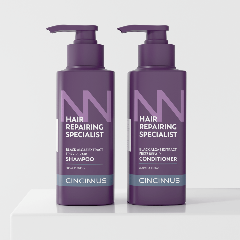 Frizz Repair Shampoo & Conditioner Combo | Black Algae Extract | Anti-Frizz, Smooth & Deep Nourishing Hair Care for Dry & Damaged Hair - CINCINNUS