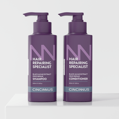 Frizz Repair Shampoo & Conditioner Combo | Black Algae Extract | Anti-Frizz, Smooth & Deep Nourishing Hair Care for Dry & Damaged Hair - CINCINNUS