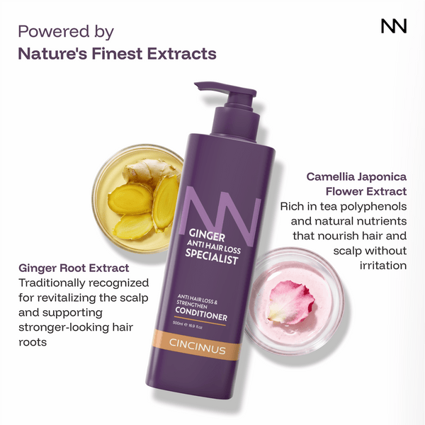 Ginger Anti Hair Loss & Strengthen Conditioner | Camellia Extract | Strengthening Conditioner for Weak, Thinning Hair - CINCINNUS