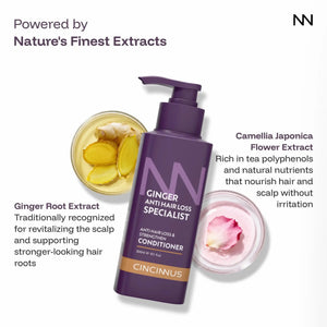 Ginger Anti Hair Loss & Strengthen Conditioner | Camellia Extract | Strengthening Conditioner for Weak, Thinning Hair - CINCINNUS