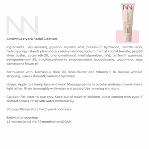 Hydra Facial Cleanser | Damascus Rose Oil & Shea Butter | Hydrating Face Wash for Soft, Refreshed Skin - CINCINNUS