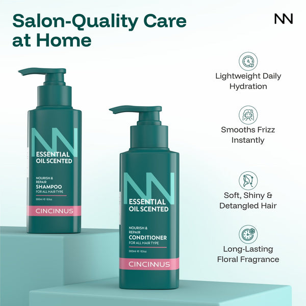 Nourish & Repair Shampoo + Conditioner Combo | Strengthens & Repairs Hair | Daily Use Gentle Shampoo for All Hair Types - CINCINNUS