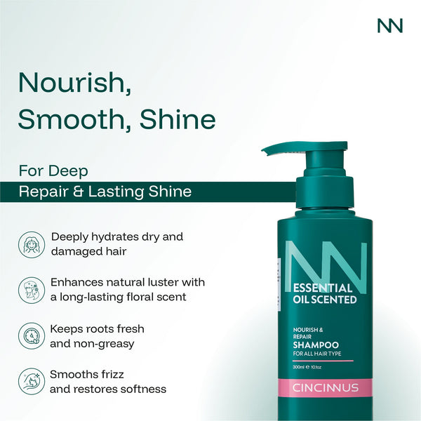 Nourish & Repair Shampoo | Strengthens & Repairs Hair | Daily Use Gentle Shampoo for All Hair Types. - CINCINNUS