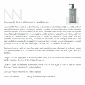Oil Control Facial Cleanser | Deep Cleansing Face Wash with Moisturizing Care | Controls Excess Oil | For Oily & Acne-Prone Skin, For Men - CINCINNUS