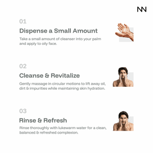 Oil Control Facial Cleanser | Deep Cleansing Face Wash with Moisturizing Care | Controls Excess Oil | For Oily & Acne-Prone Skin, For Men - CINCINNUS