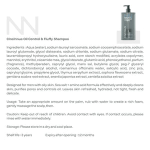 Oil Control Fluffy Shampoo | Controls Excess Oil & Adds Volume | Refreshing Shampoo for Oily Scalp & Greasy Hair, For Men - CINCINNUS