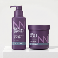 Frizz Repair Shampoo & Hair Mask Combo | Black Algae Extract | Anti-Frizz, Smooth & Deep Nourishing Hair Care for Dry & Damaged Hair