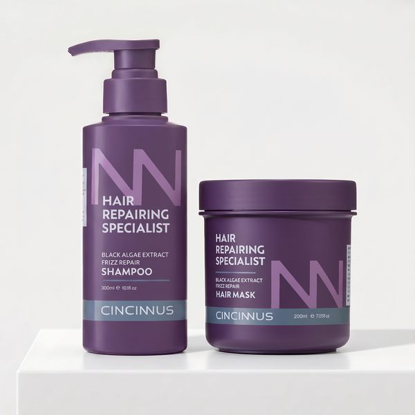 Frizz Repair Shampoo & Hair Mask Combo | Black Algae Extract | Anti-Frizz, Smooth & Deep Nourishing Hair Care for Dry & Damaged Hair