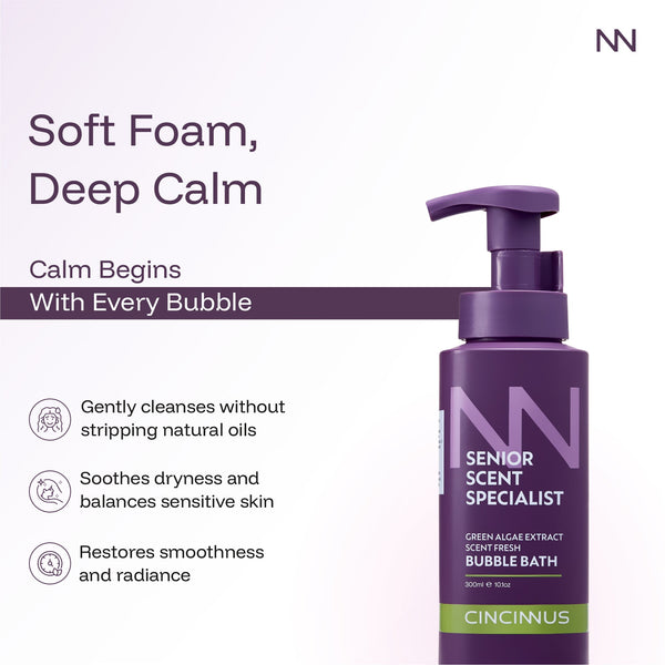 Scent Fresh Bubble Bath | Green Algae Extract | Refreshing & Moisturizing Bath Gel | Gentle Cleanse for All Skin Types - CINCINNUS