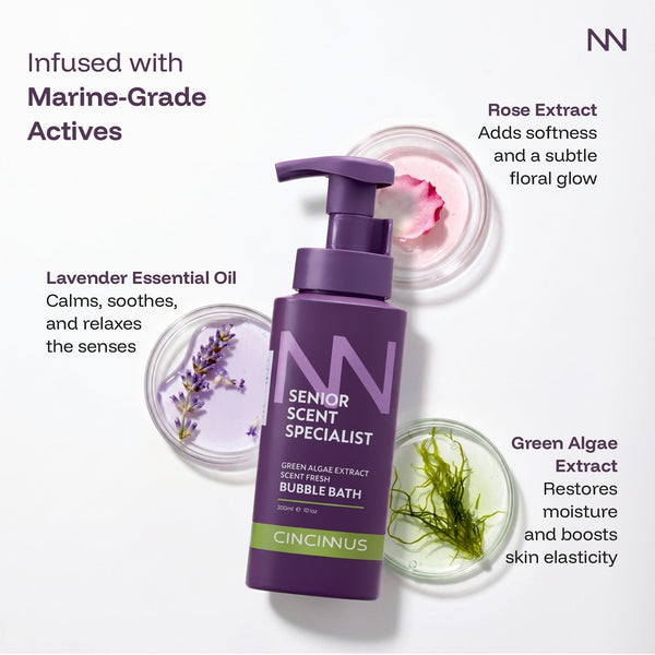 Scent Fresh Bubble Bath | Green Algae Extract | Refreshing & Moisturizing Bath Gel | Gentle Cleanse for All Skin Types - CINCINNUS