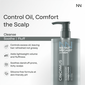 Sea Salt Oil Control & Fluffy Conditioner | For Men | Lightweight Conditioner for Oily Scalp & Flat Hair - CINCINNUS