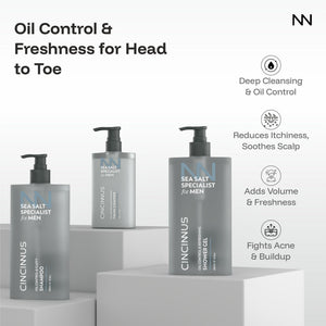 Sea Salt Specialist Men's Grooming Kit | Complete Grooming Essentials | Oil Control & Freshness | For Everyday Men's Care - CINCINNUS