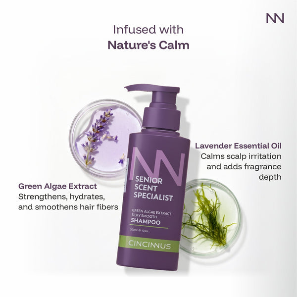 Silky Smooth Shampoo | Green Algae Extract | Soft, Shiny & Smooth Hair | Nourishing Shampoo for Dull & Rough Hair - CINCINNUS