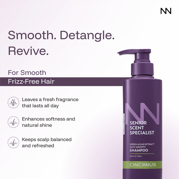 Silky Smooth Shampoo | Green Algae Extract | Soft, Shiny & Smooth Hair | Nourishing Shampoo for Dull & Rough Hair - CINCINNUS