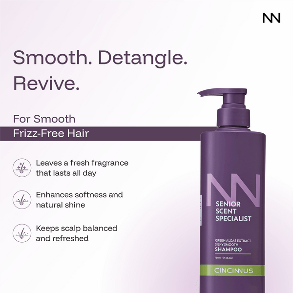 Silky Smooth Shampoo | Green Algae Extract | Soft, Shiny & Smooth Hair | Nourishing Shampoo for Dull & Rough Hair - CINCINNUS