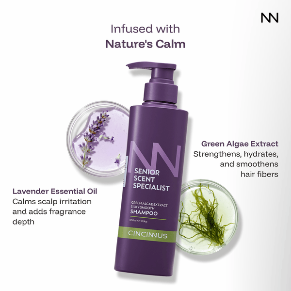 Silky Smooth Shampoo | Green Algae Extract | Soft, Shiny & Smooth Hair | Nourishing Shampoo for Dull & Rough Hair - CINCINNUS